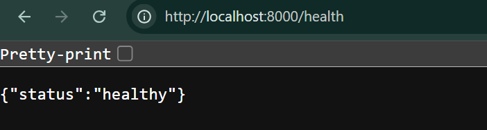 FastAPI /health endpoint returning service health status